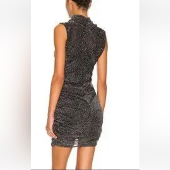ALLSAINTS Tia Metallic Dress Gunmetal Sleeveless SIZE 4. A38 - Picture 3 of 15